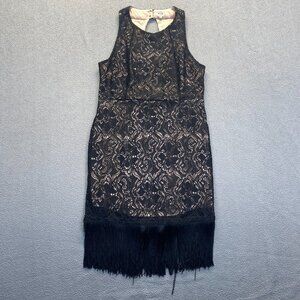 UNIQ Dress Size Medium Womens Black Lace Illusion Whimsigoth Romantic Y2K,Preppy